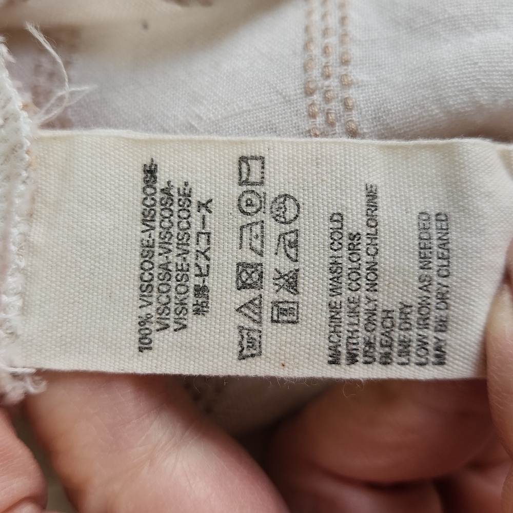 Free People Chambray Butterflies Midi Dress in Ivory Stripped XS - Picture 12 of 14
